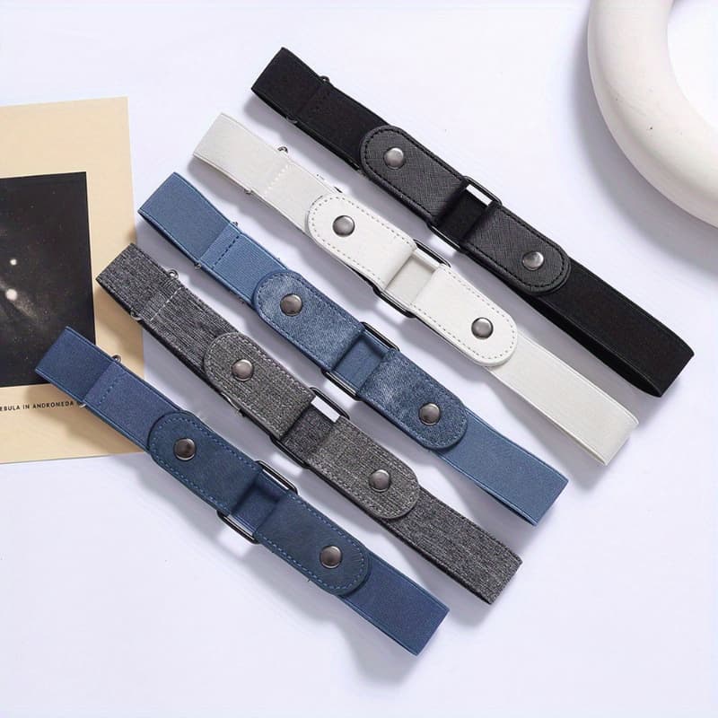 TEMU Set Of 5 Adjustable Elastic Waistbands That Are -free, Perfect For Jeans And Dresses, Providing And Support