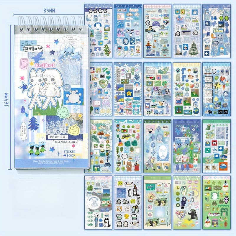 TEMU 2 Styles 40 Sheets Film Stickers Girls' Planners, Cute Diy Decorative Materials Stickers