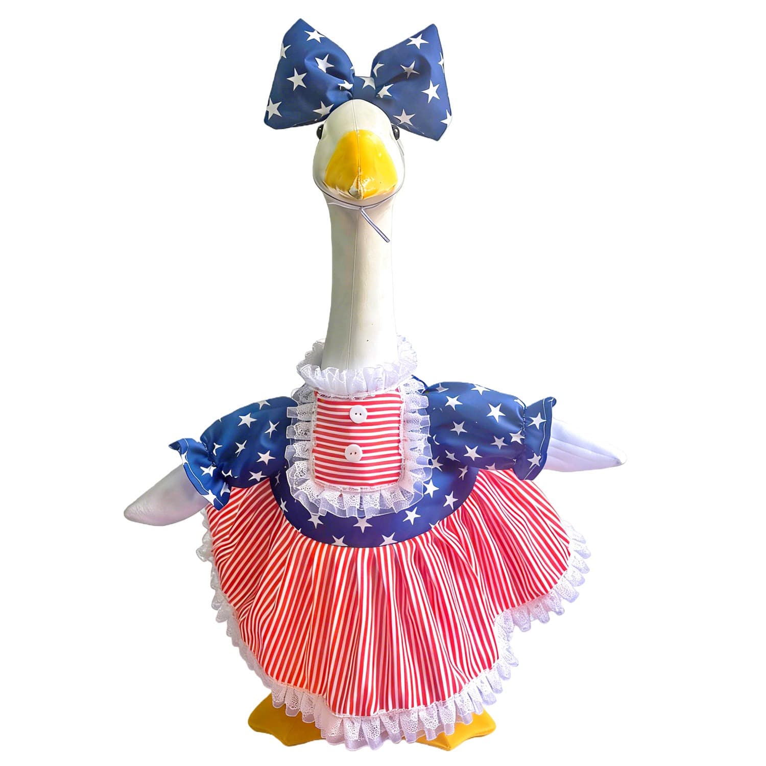 TEMU Day Porch Goose Outfit, American Flag Dress Costume Set With Bow For 23 Inch Large , Yard Lawn Garden Holiday Decor