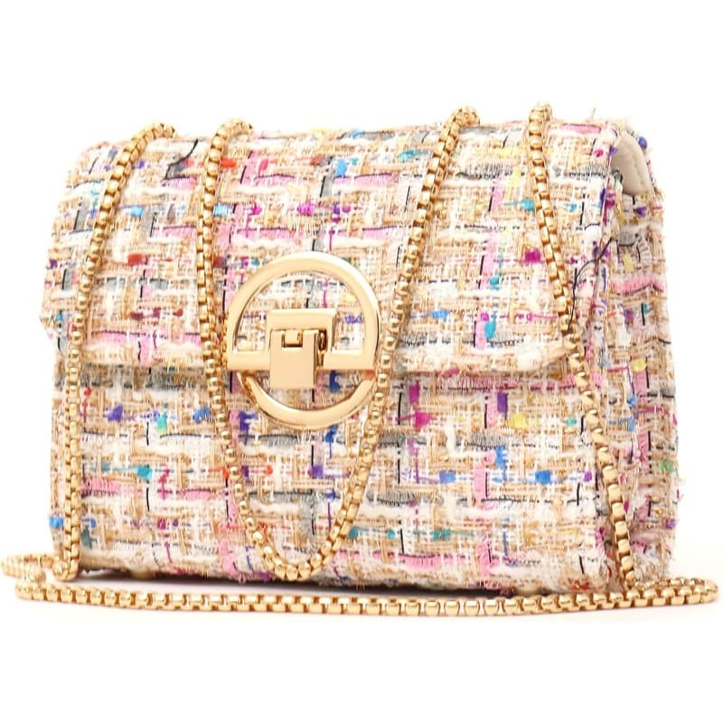 TEMU Women's Tweed Small Shoulder Bag, Handbag And Wallet, Fashionable Women's Crossbody Bag, Evening Bag, Clutch