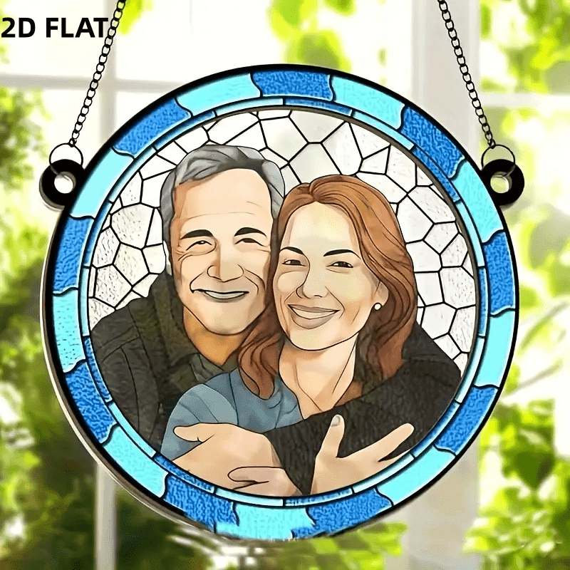 TEMU [2d Flat] [2d Flat] Custom Photo Acrylic Sun Catcher 25x25 Cm/15x15 Cm - "where Is Love Is Life" Colored Acrylic Design - Ideal Romantic Christmas Gift, Anniversary And For Wife Or Husband