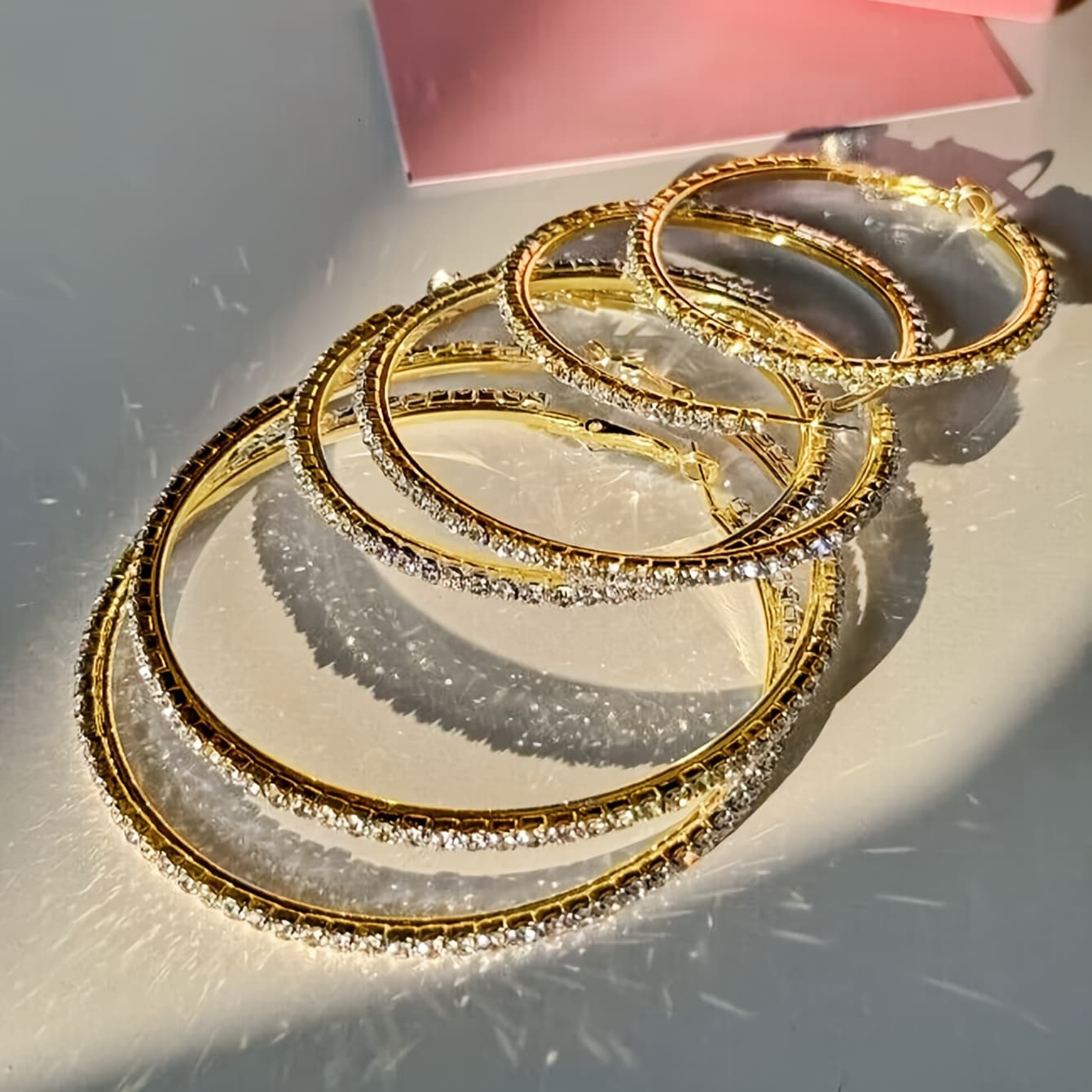 TEMU 6/ Pcs Set Hoop Earrings - Versatile Boho Elegant Alloy Circle Earrings Set For Daily Wear, Parties & All thumbnail 2