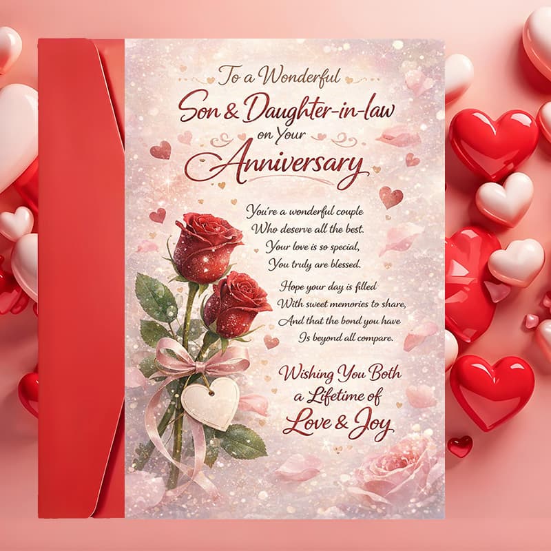 TEMU A Beautiful Anniversary Card For Your -in-law, Complete With An Envelope, Designed To Your Love And On Their