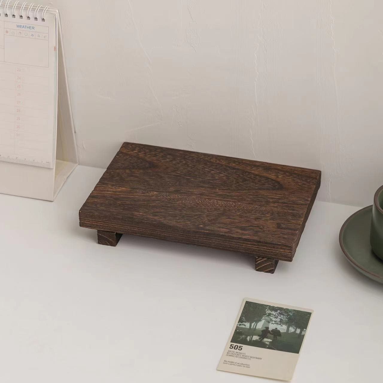 TEMU Wooden Square-shaped Display Stand - Desktop Photo Decoration Storage Board
