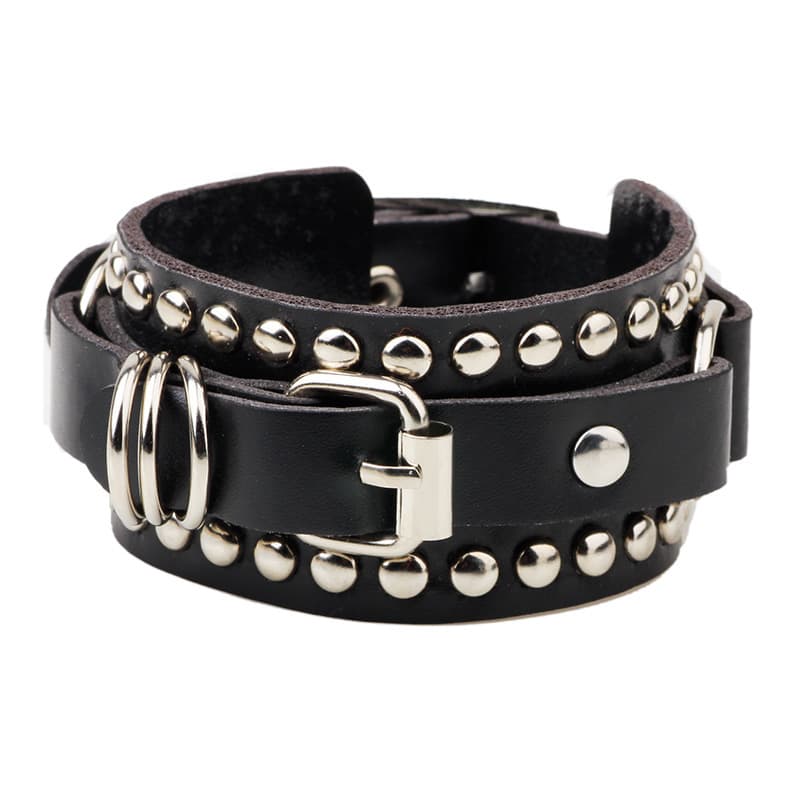 TEMU Trend Punk Bracelet Belt Rivet Shape Bracelet Fashion Trendy