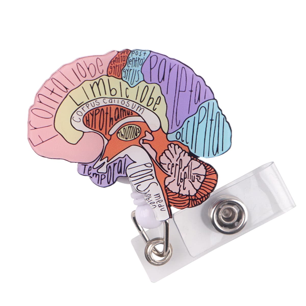 TEMU 2d Human 2d Flat Retractable Holder Reel With Cute Design, Nurse Hospital Badge Holder Office Lanyard 1pc, 2d Flat