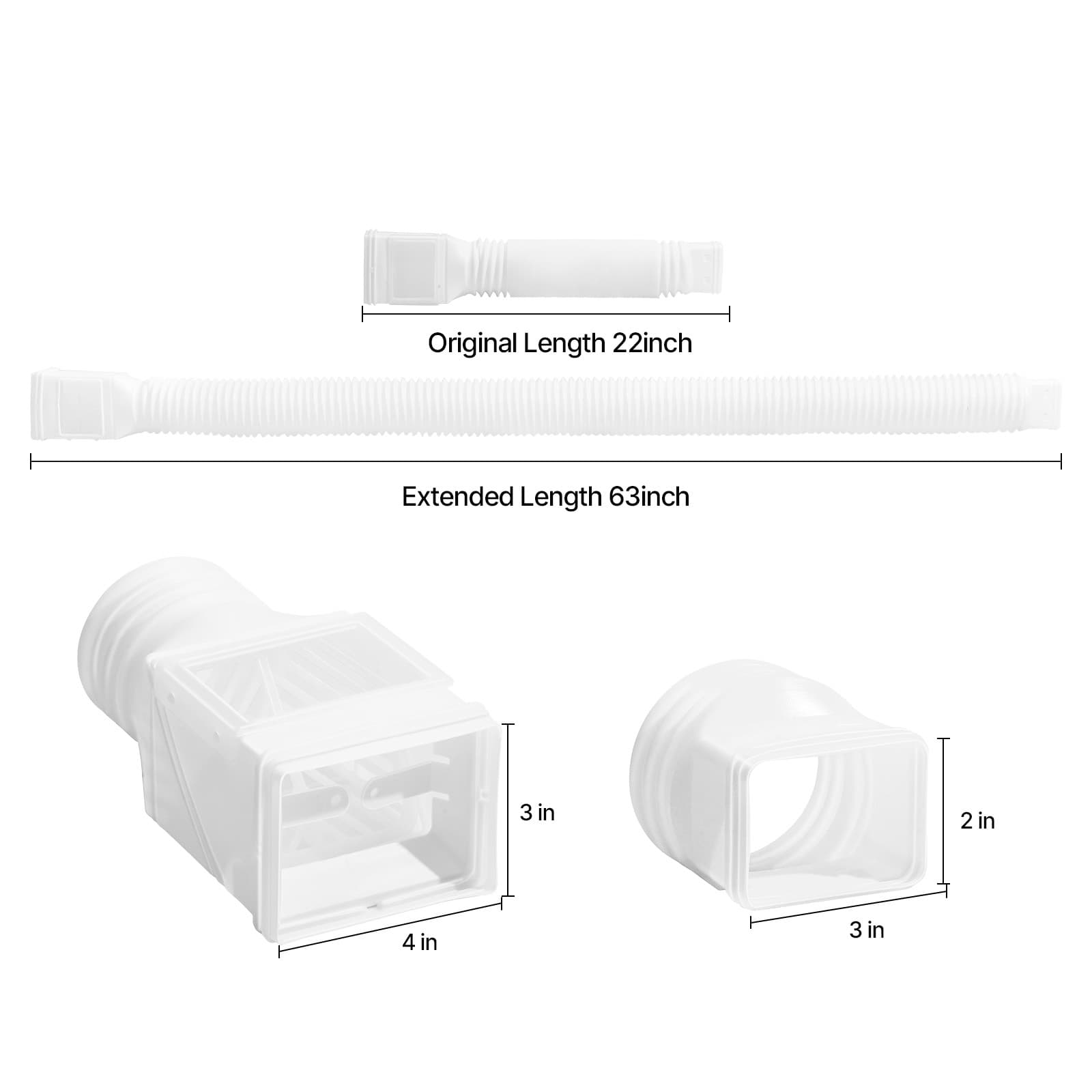 TEMU Sewer Extension Line Flexible Sewer Extension Line White