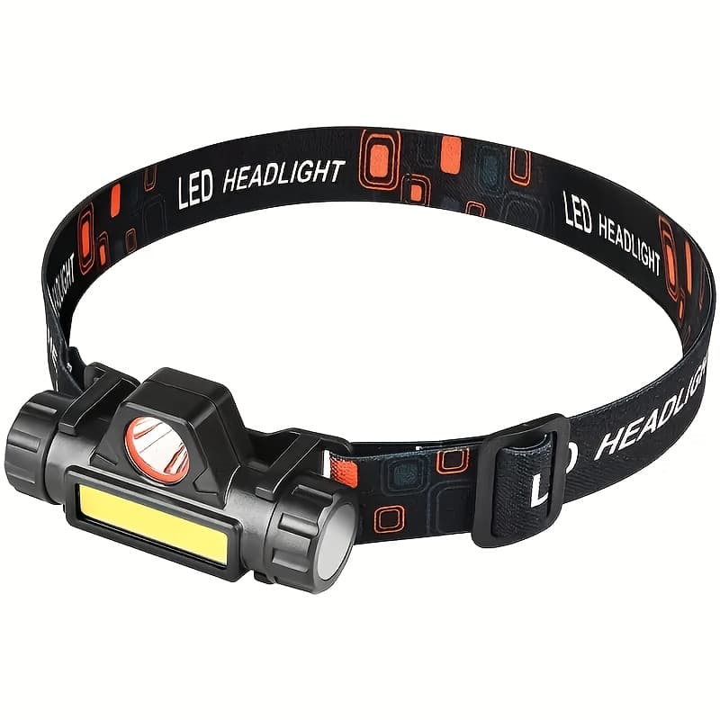 TEMU Led Headlights, Usb Rechargeable Flashlight, Bright And Powerful, Portable Headlights, Suitable For Outdoor Camping Emergency Lighting And Fishing Ip65