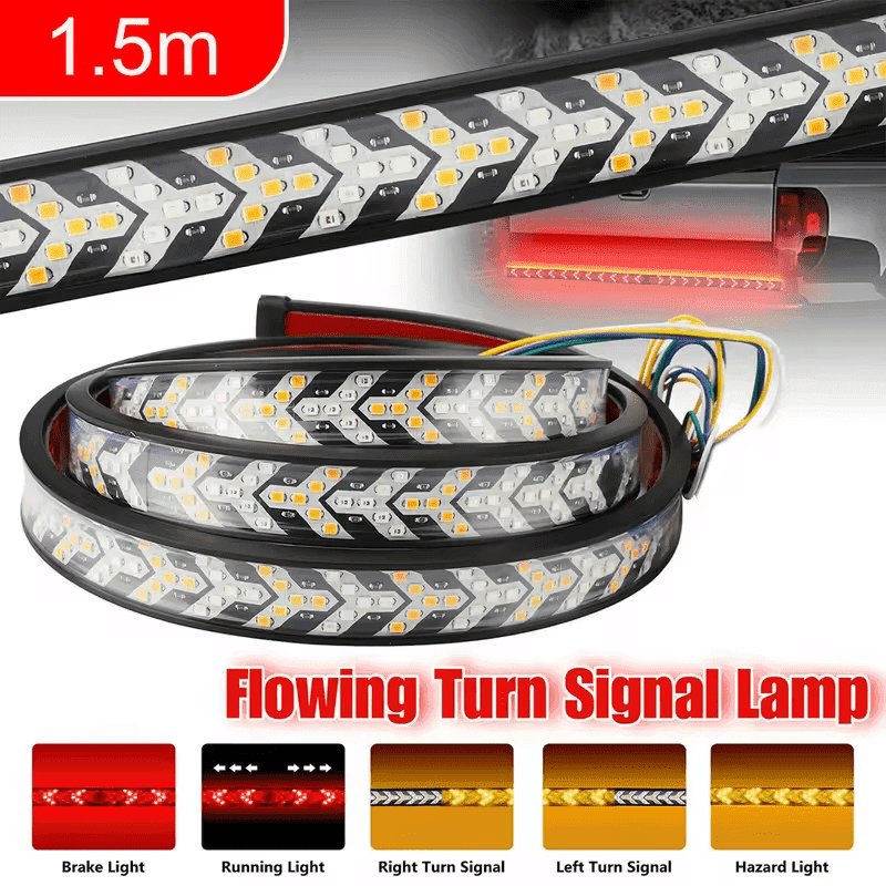 TEMU 60 Inch Led Tailgate Light Bar Strip, Car Truck Led Light Led Bar Signal Break Reverse, Turn Signal Strip, Red & Amber Sequential Lighting For Pickup
