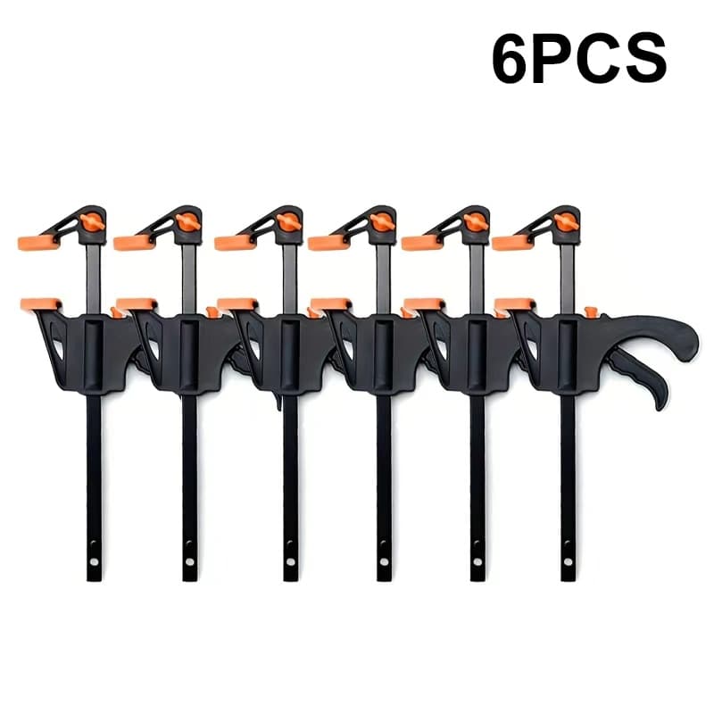 TEMU 6pcs F-clamp Set- Quick Release Ratchet Squeeze Woodworking Tools, Improvement Manual Tools