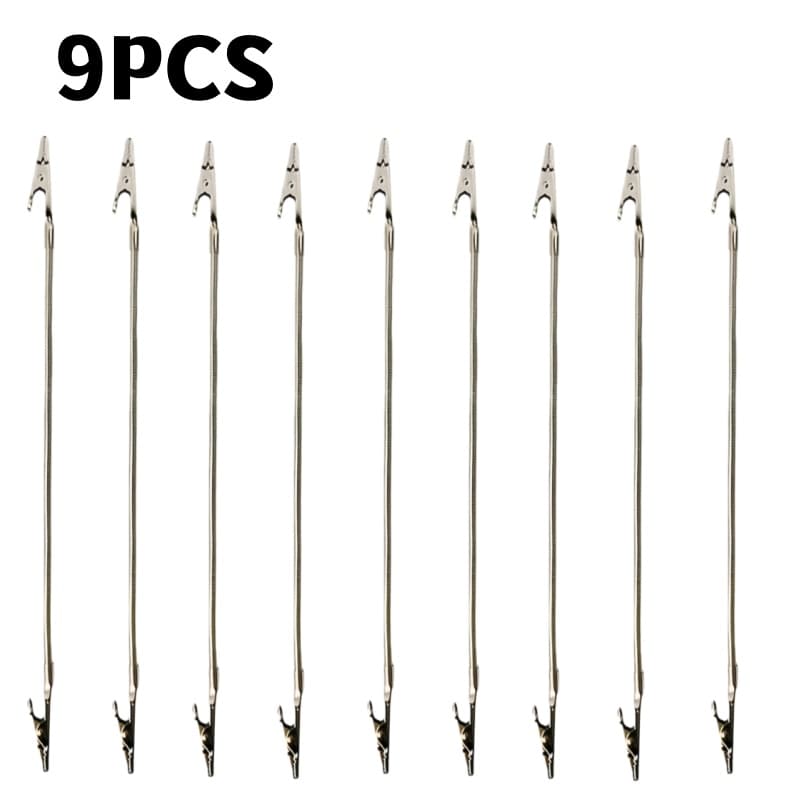TEMU 9-pack Heavy-duty Multifunctional Double-ended Alligator Clips | Design For Industrial Applications, Durable Structure, High-quality Metal Clips