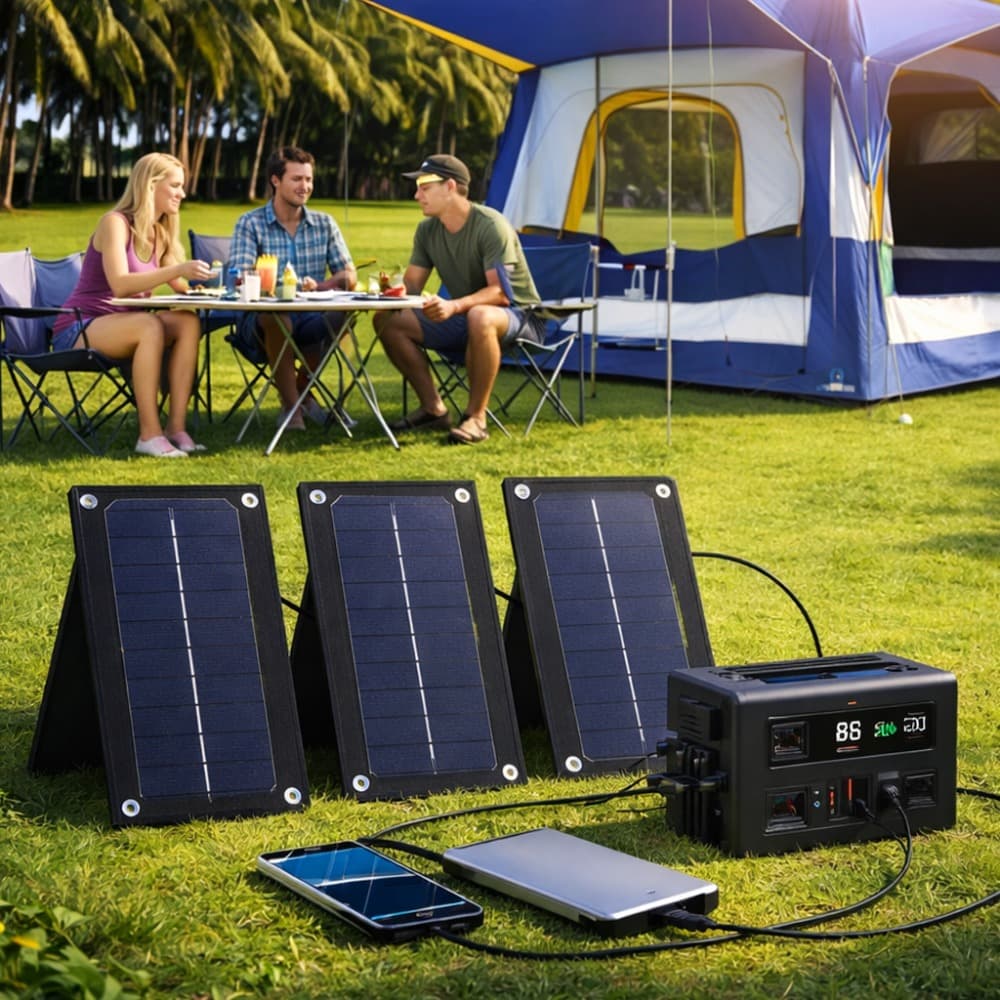 TEMU Solar Panel Kit With 100a Charge Controller | Extension Cable & Battery Clips | Rv Camping Outdoor Power