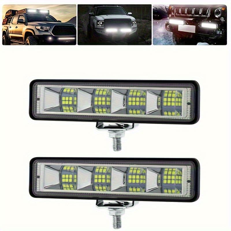 TEMU 2pcs 72w Car Motorcycle Led Bar 4x4 24 Led Bar Offroad Suv Atv Tractor Boat Trucks Excavator, Without Battery