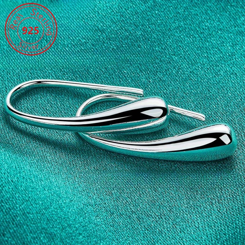 TEMU 4pcs- S925 Sterling Silvery - Drop Ear Clips - Hypoallergenic - Suitable For Casual Attire - Perfect Jewelry For Women - Gift