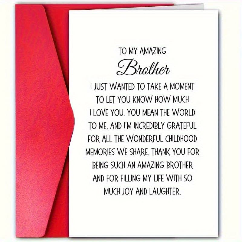 TEMU 1pc Birthday Card For Brother – , Includes Recipient Name And Envelope, Suitable For Family, , Business Occasions – Birthday Wishes And Gratitude Message