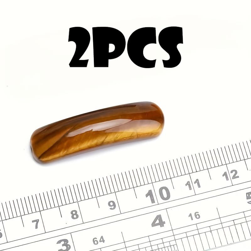 TEMU 2 -shaped Tiger Eye Stones, Arc-shaped Bohemian-style, Polished Brown/coffee- With Tiger Patterns. Used To Make Jewelry, Such As Beads, Necklaces And Bracelets.