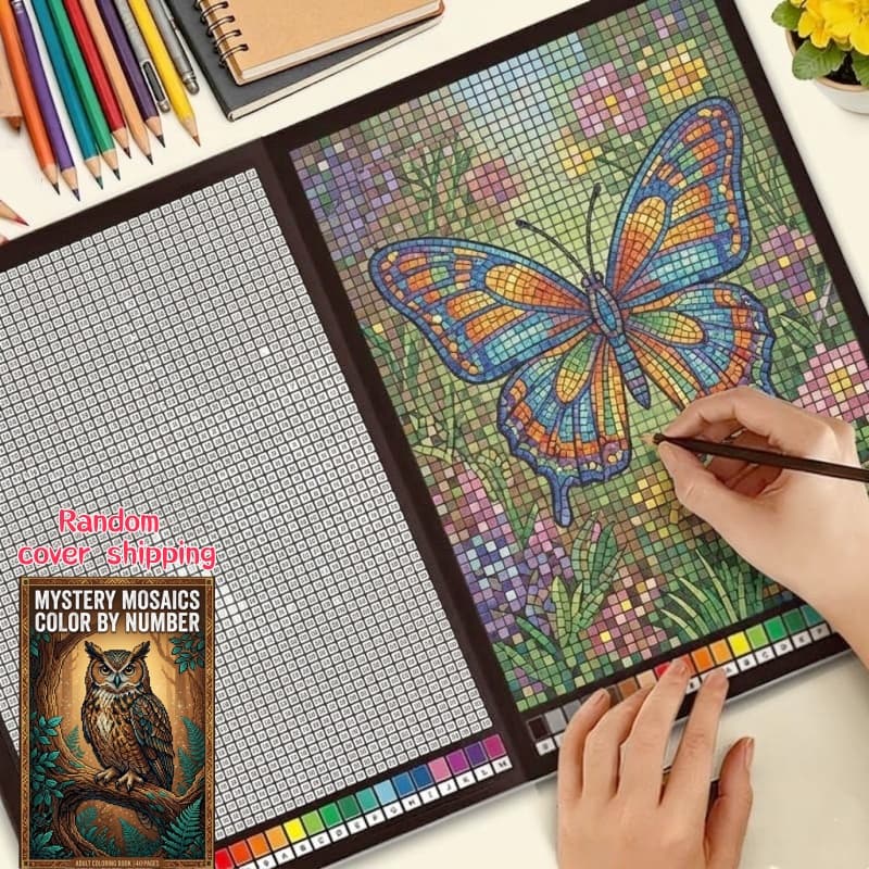 TEMU Adult 40 Page Mysterious Mosaic Colored , Pixel Art Coloring Page With , Relaxing Activity Book, Perfect Travel Leisure For Art Enthusiasts, Best Birthday And Holiday Gift Random Cover Shipment