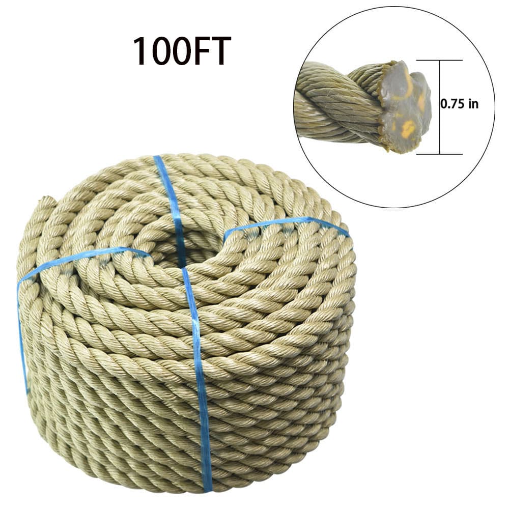 TEMU 100ft /4" Polypropylene - Three-strand Twisted Design, Weather-resistant & High-tensile Strength For Indoor/outdoor Use, Gardening, Home Bundling, And Nautical Applications, Wflnhb
