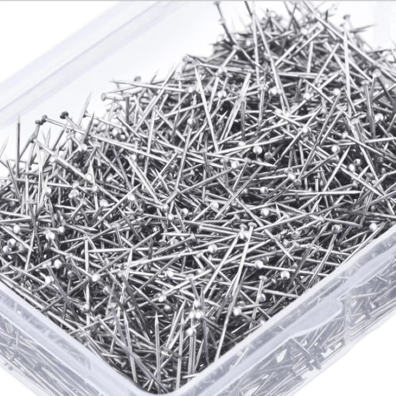 TEMU 1600pcs/35mm Stainless Steel Sewing Pins Straight Suture Pins Fine Satin Head Pins Jewelry Sewing Tools