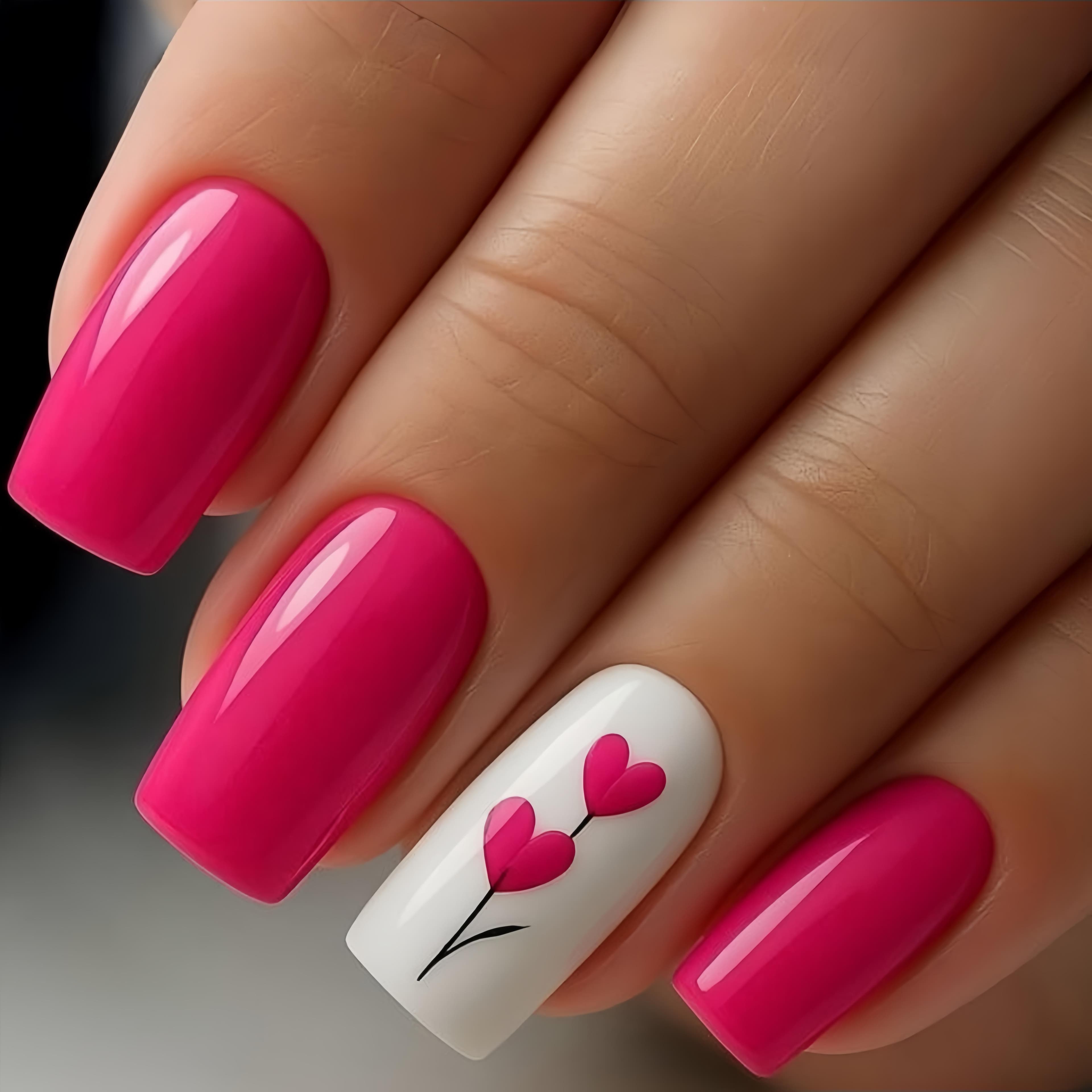 TEMU 24pcs Valentine's Day Fake Nails, Ombre Nails, Solid Color Nails, Simple And Stylish Fake Nails, Removable Press-on Nails, Women's Nails, Valentine's Day Gift Fake Nails