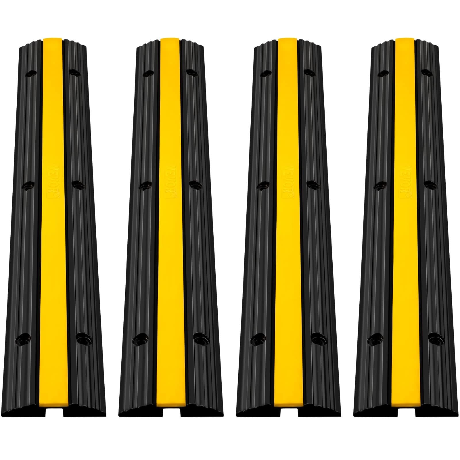 TEMU Vevor 4pcs Of 1-channel Rubber Cable Protector Ramps Heavy Duty 22046lbs Load Capacity Cable Wire Cord Cover Ramp Driveway Hose Cable Ramp Protective Cover