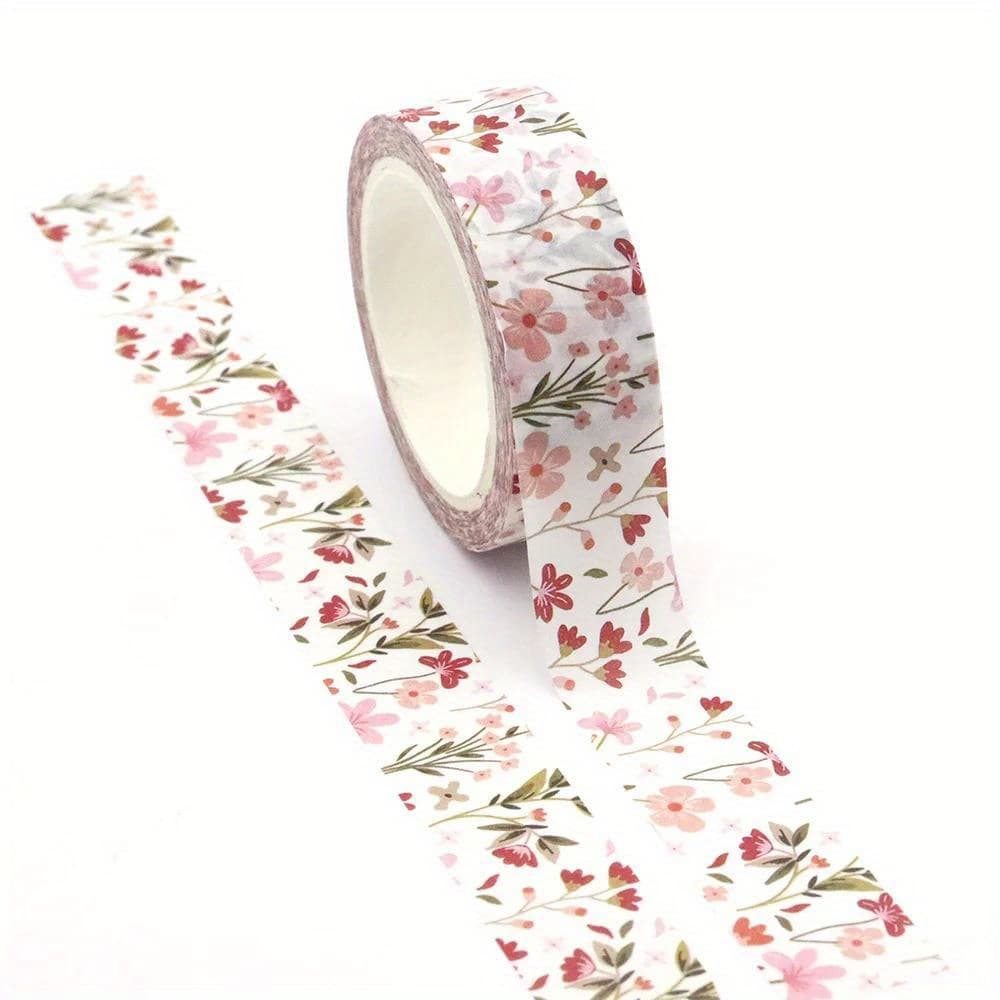 TEMU A Roll Of Colorful Floral Masking Tape, Washable Tape For Office Supplies, Fixing Tape, Suitable For Projects, Scrapbooking, And Decorative Adhesive Paper For Office Use