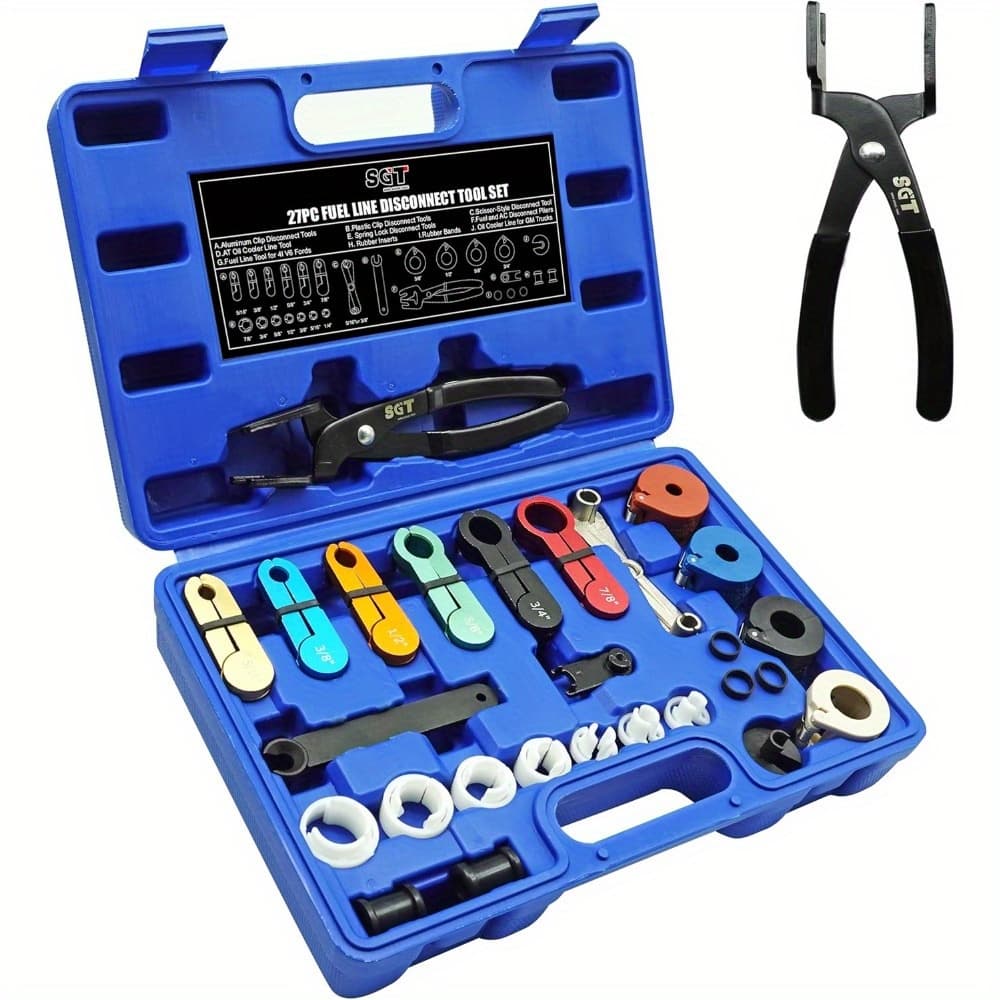 TEMU 27pcs Master Quick Disconnect Tool Kit, Fuel Line Disconnect Tool Set With Fuel And For Ac Disconnect Pliers, Fuel Line Removal Tool Set For Ac Fuel