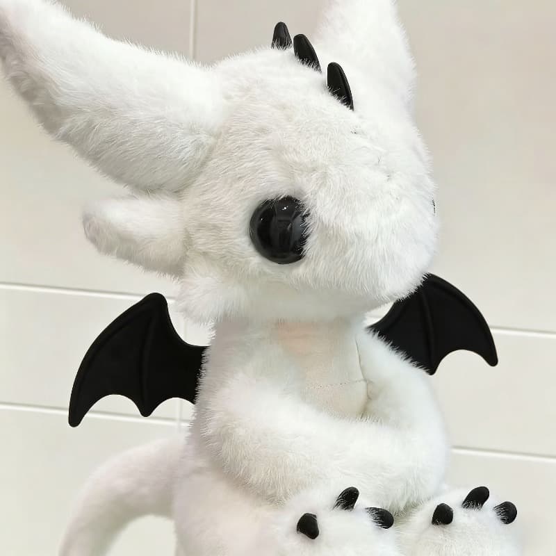 TEMU 1pcs2026 Plush Toy For Dogs, Cute Demon Little Dog Plush Toy, Little White Plush Toy With Big Eyes And , Soft Stuffed Animals, Pet Supplies, Pet