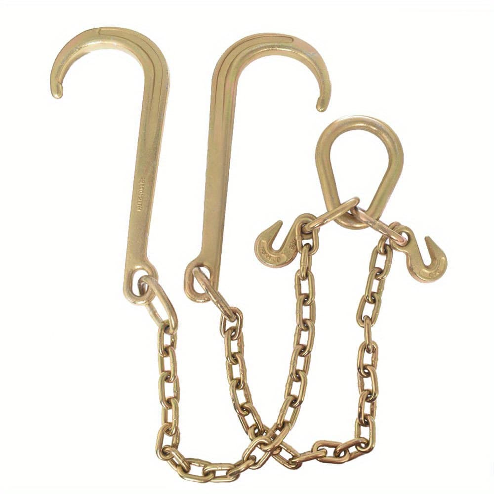 TEMU [g70 Grade Reinforcement]5/16''×2' Heavy Duty Trailer Chain Set (with )| Anti-rust Chain For Trailer/rescue Vehicle