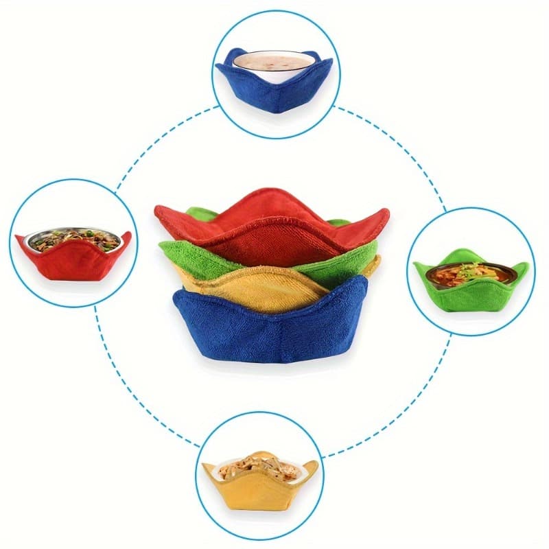 TEMU -resistant Microwave Bowl Mats - Non-contact Food Safety, Durable Polyethylene Heat Mat With Vibrant Colors (red, Green, Yellow