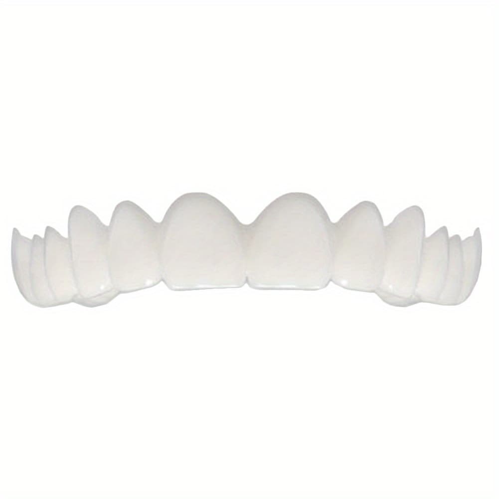 TEMU 2pcs, Dental Veneers Flexible White Denture Top Veneers Denture Accessories, Suitable For Men And Women