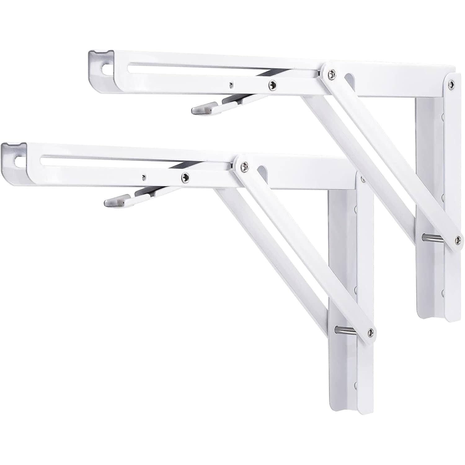 TEMU Set Of 2 Heavy-duty Folding Shelf Brackets, 8 Inches In Size, Designed For Like Workbenches And Folding Tables, With A Weight Capacity Of 300 , In White