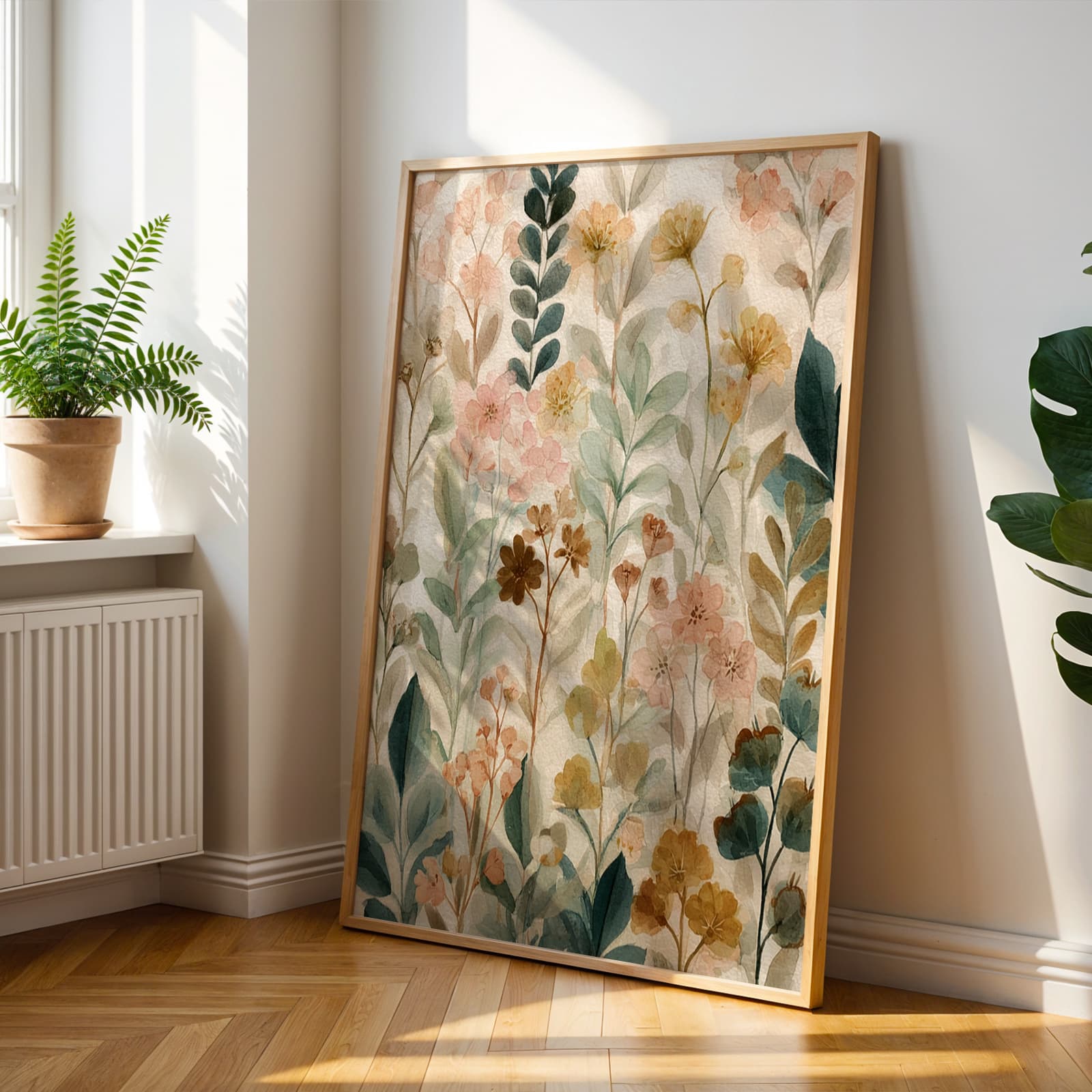 TEMU 1pc Bohemian Wall Art Print - Vintage Suitable For Bedroom & Living Room Decor, Housewarming Gift, Aesthetic Design, Frame Not Included