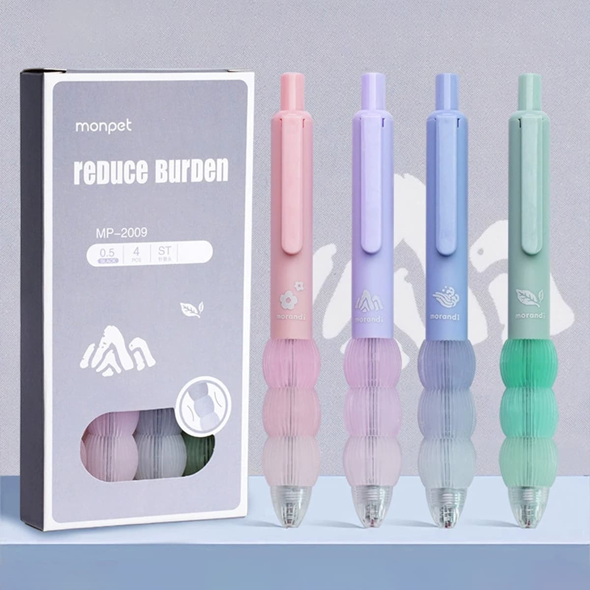 TEMU 4-pack Retractable Gel Pens – 0.5mm Fine Tip, Quick- Ink, Smooth Comfortable Grip Writing Pens, Elegant Oriental For Office And School Supplies