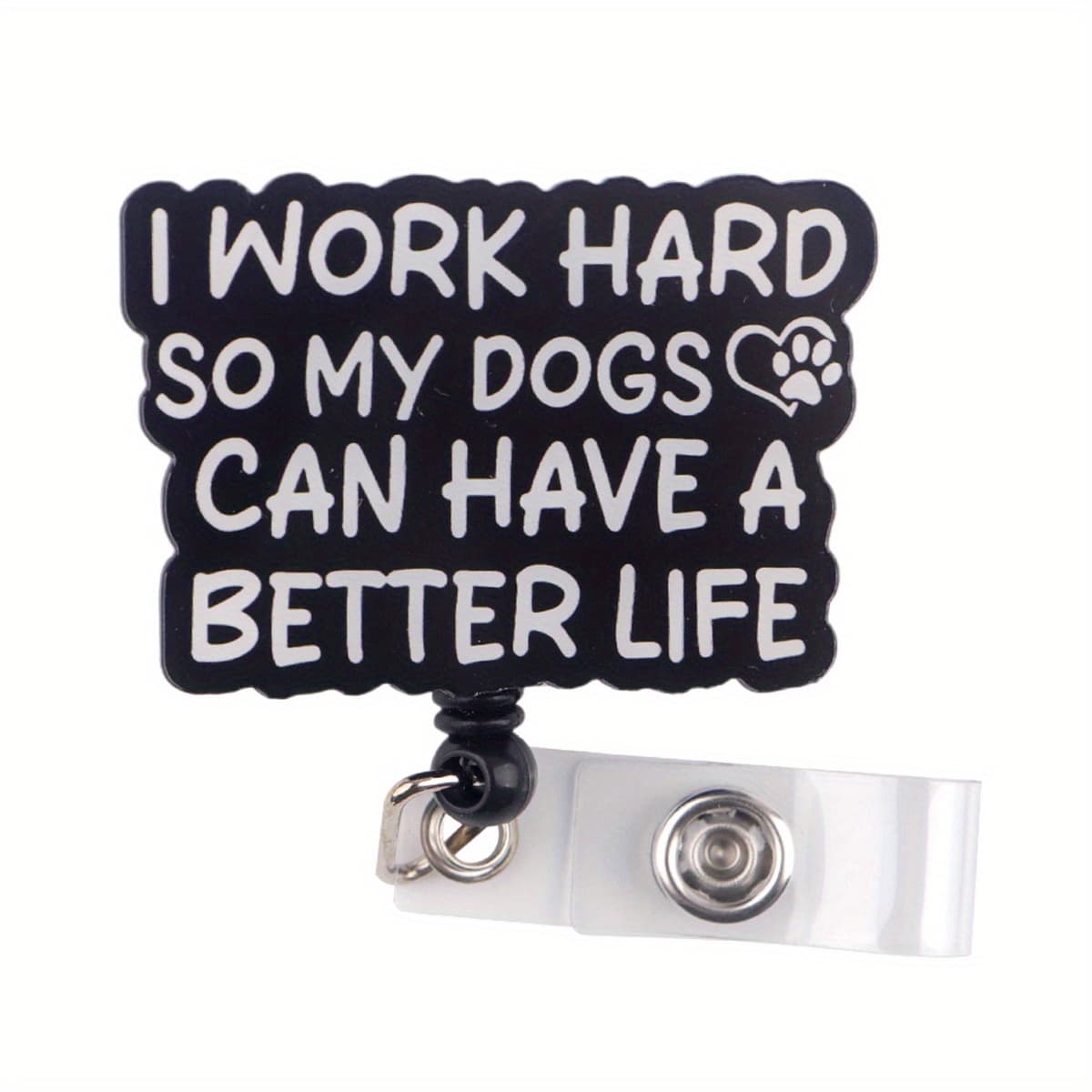 TEMU 2d Flat I Dogs! Can Have Retractable Holder Reel Nurse Hospital Badge Holder Office Lanyard 1pc