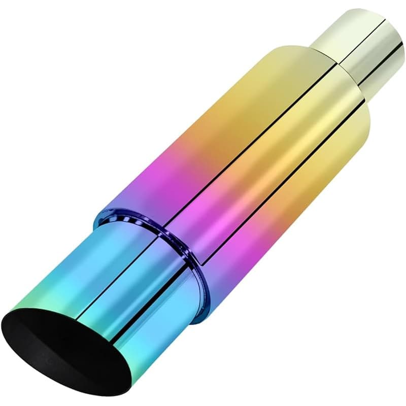 TEMU Universal Car Exhaust Systems Muffler Stainless Steel Straight Through Exhaust Muffler Enhance Sound And Style