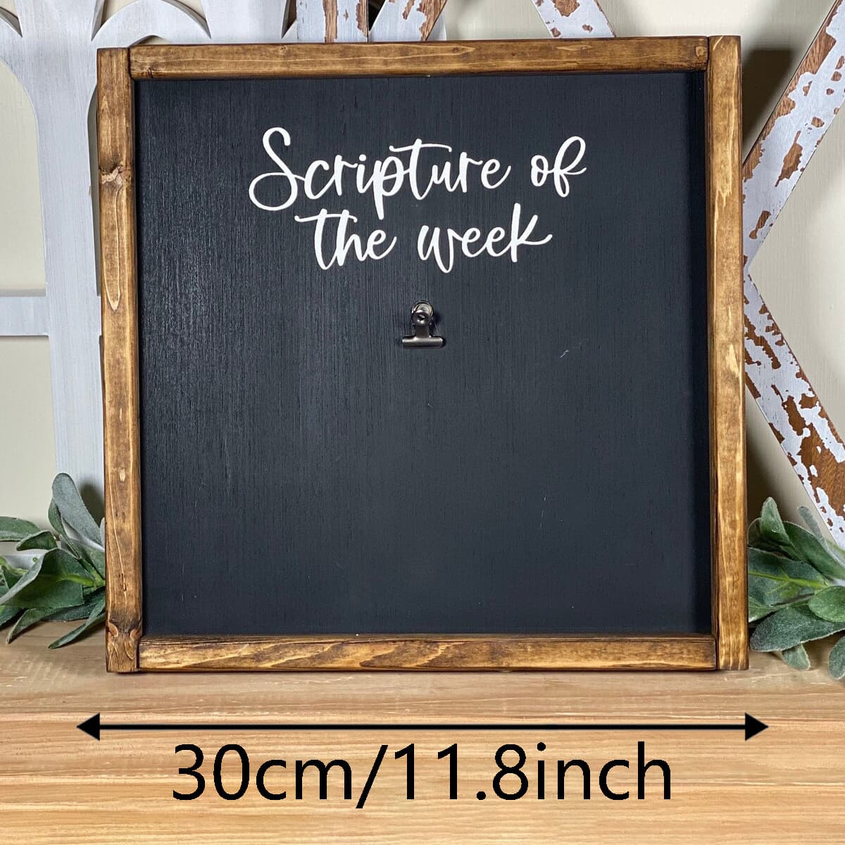 TEMU Framed Sign Featuring The Scripture Of The Week, A Decorative Wall Art Piece With A Memory Verse, Perfect For Uplifting Christian Home Decor, As A Farmhouse Sign, Showcasing A Bible Verse