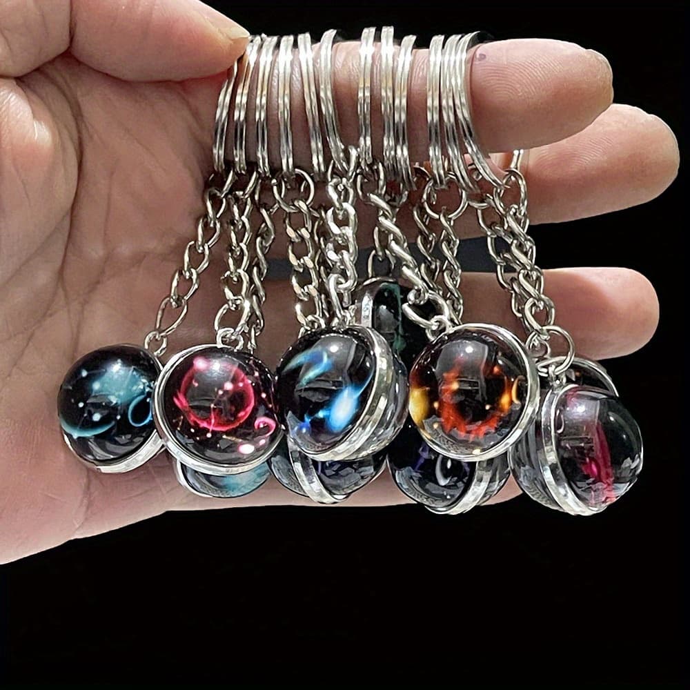 TEMU 12pcs/set Luminous Zodiac Constellation Keychain, Unisex Fashion Additions, , Transparent Glass Suitable For Birthday, Party, Holiday Gifts