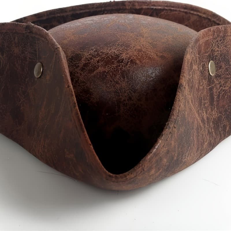 TEMU Pirate Hat Suitable For Role Play And Themed Parties- Elegant Faux Leather Style Durable Costume Accessory, Distressed Effect- Role Play And Renaissance Event Headwear