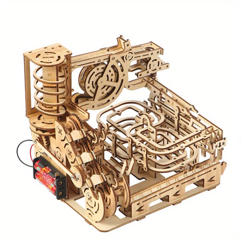 TEMU 3d Puzzle For Adults, Wooden Ball Track, Stem Project, 2 Sets Of Expansion For Male And Female Home Decoration Enthusiasts, High-difficulty Wooden Building Model Holiday Gift Birthday Gift