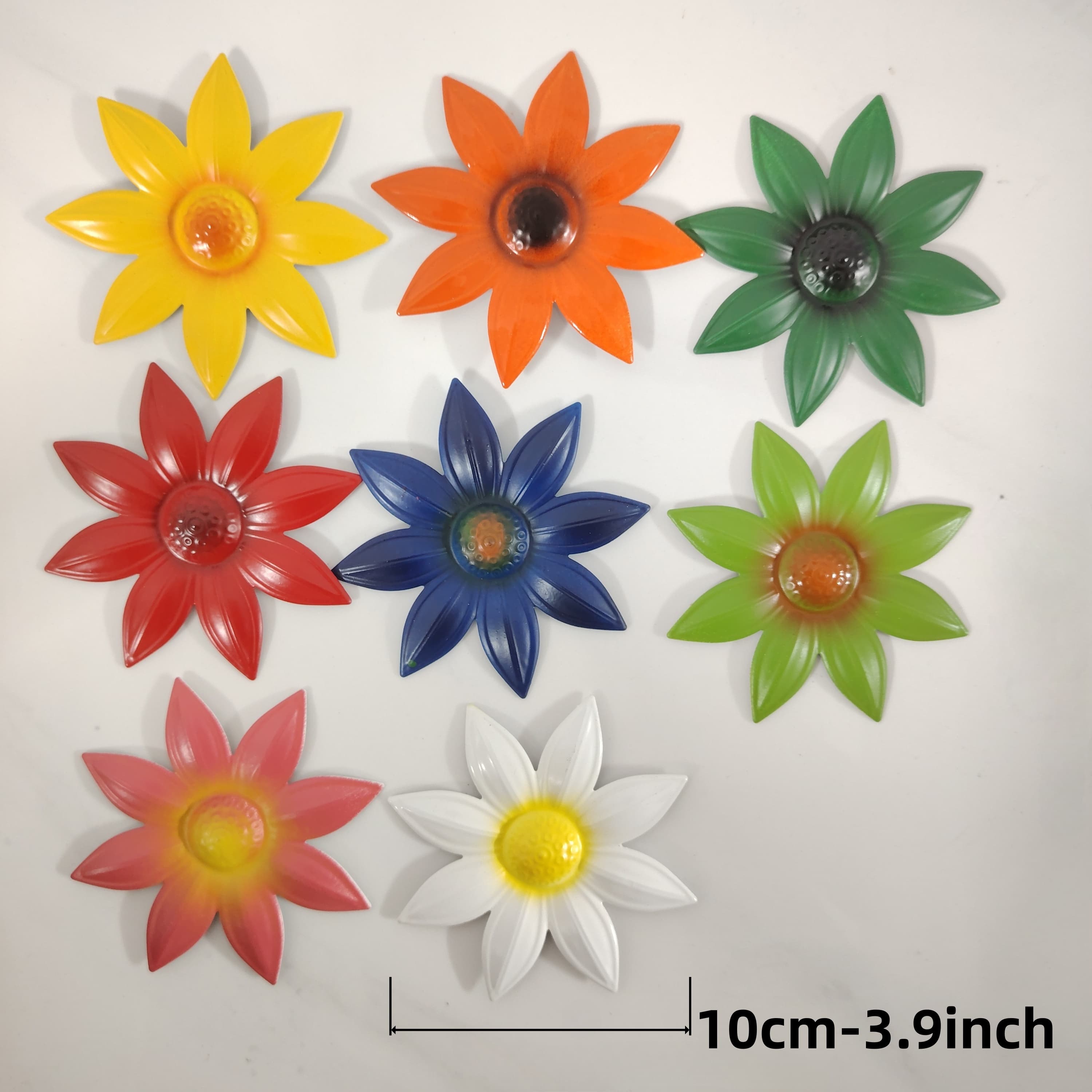 TEMU 8 Vibrant Metal Artificial Flower Wall Art In , Perfect For Indoor And Outdoor Decor – Ideal For Home, Living Room, Wedding Displays, And Festive Celebrations