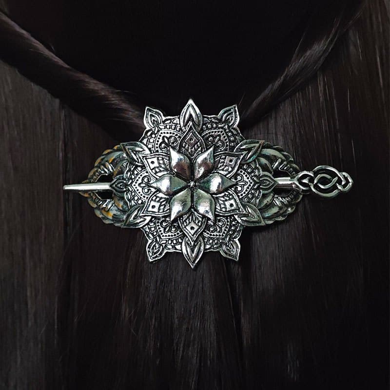 TEMU Viking Flower Hairpin Vintage Minimalist Knot Hair Accessory Women's Fashion Trendy Jewelry Party Accessory Gift