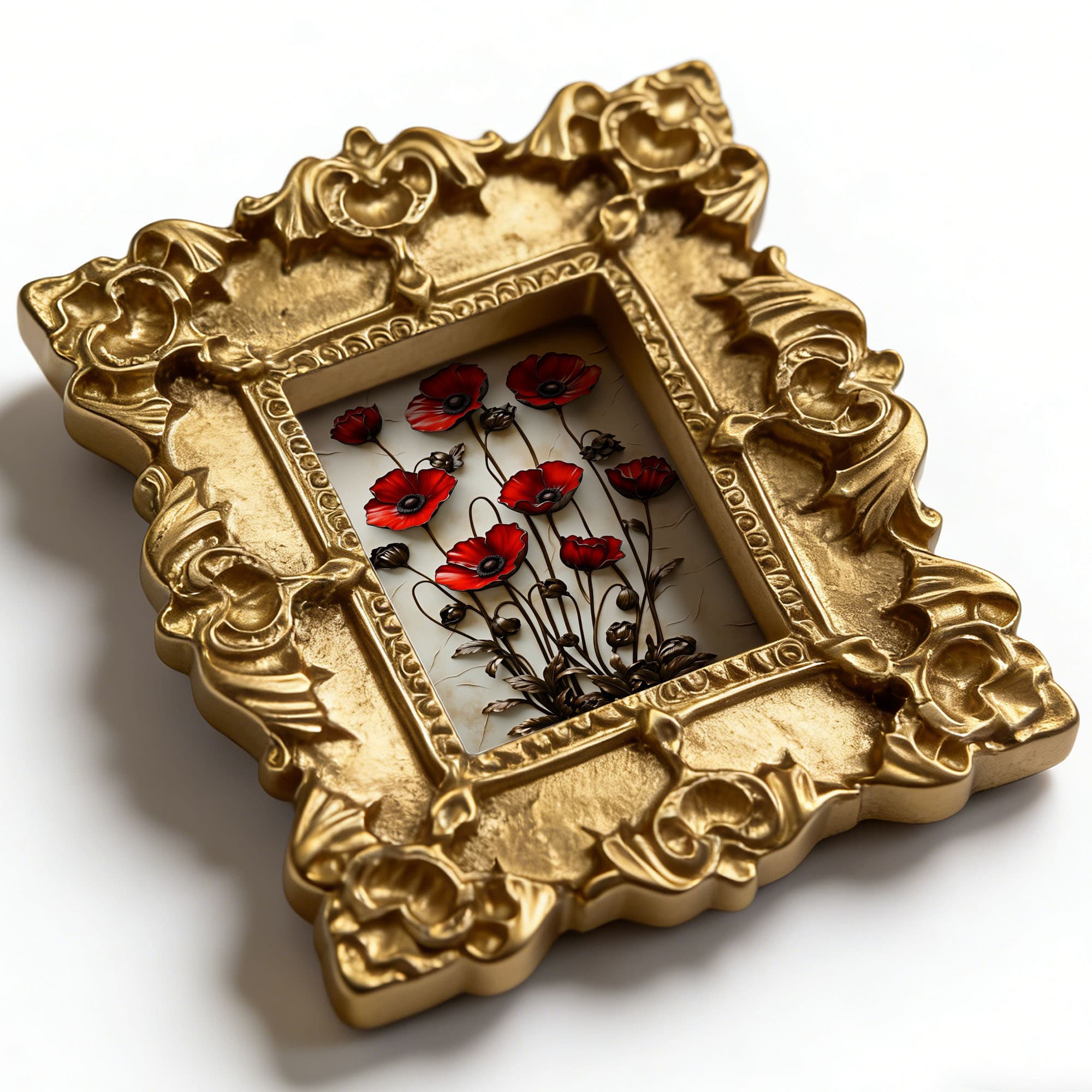 TEMU A Single Magnetic Fridge Magnet Featuring A Small, Of A Red Poppy Flower. This Decorative Floral Magnet Is Ideal For Kitchen Home Decor