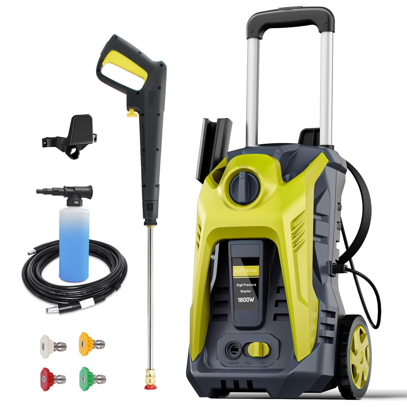 TEMU 4800 Psi Electric Pressure Washer, 3.2 Gpm Portable Pressure Washer Machine For Car Washing, Home, Driveway, Patio And Deck Cleaning - Includes Adjustable Nozzle And Foam Cannon