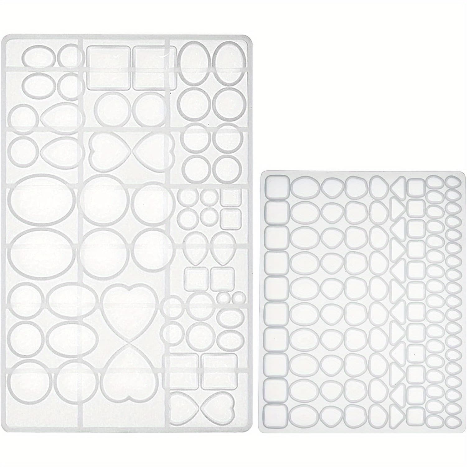 TEMU Silicone Mold For Cabochon Gems - 2 Trays For Crafting Resin Jewelry