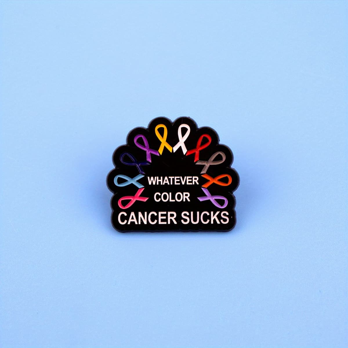TEMU Whatever Color Breast Awareness Enamel Pin – Colorful Cartoon Ribbon Lapel Badge For Backpacks, Clothing & Accessories, Alloy, 1pc, Awareness Accessories | Cartoon Style Pin | Multicolored Ribbon