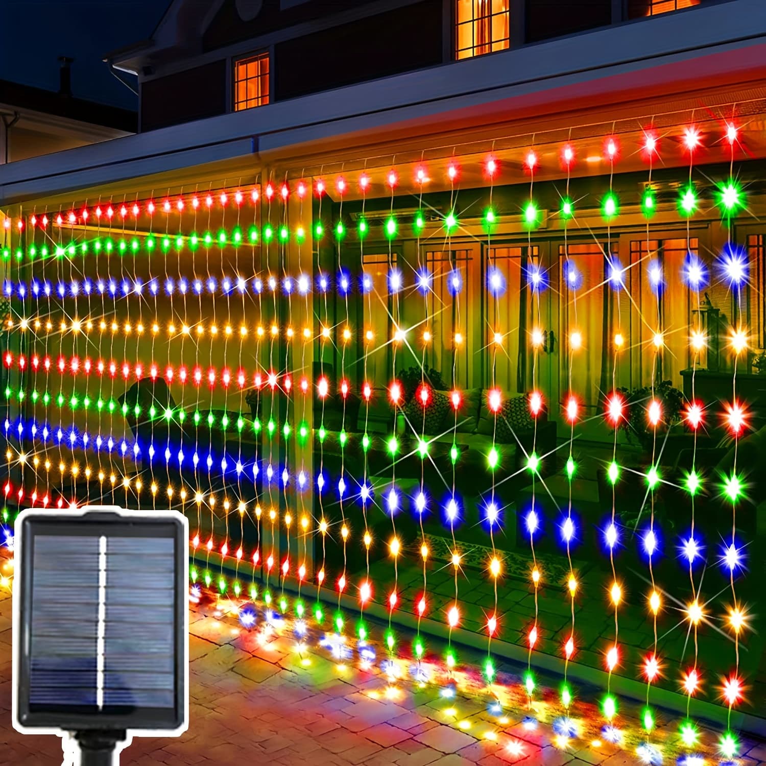 TEMU 388 Led Solar Powered Fairy Lights | Changing, Push Button Control, Auto , No Remote, Outdoor/indoor Garden Decor For Fence, Patio, Yard, Wedding - Solar Charging, Plastic Material