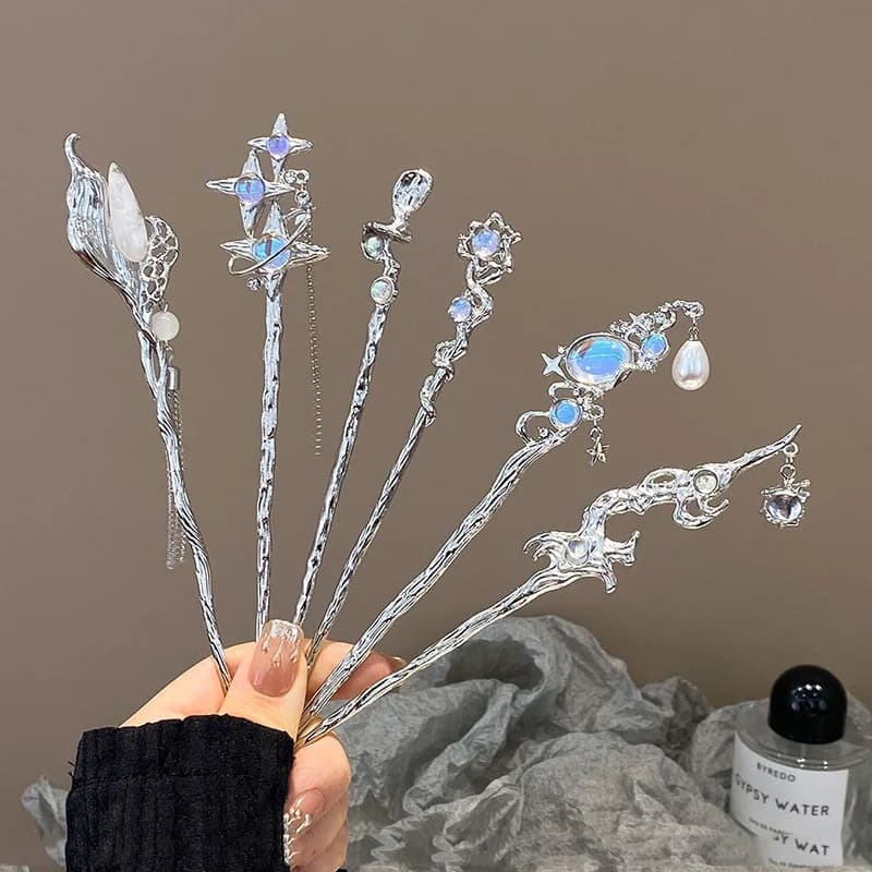 TEMU 6pcs Hairpins - Floral Decoration, Stable Wear, Suitable For Daily And Party Use, Elegant Hair Additions For Women, With Exquisite Design
