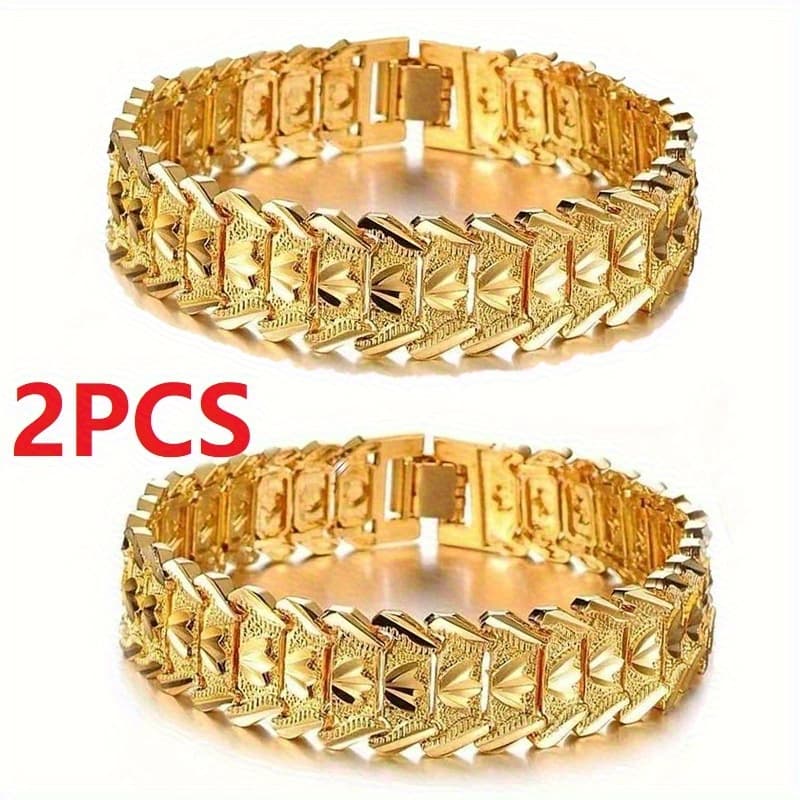TEMU 2pcs Easy Men's And Women's Bracelets Couple Bracelet Holiday Gift Jewelry
