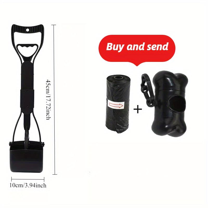 TEMU Three-piece Foldable Dog Poop Shovel, Long , Durable, Portable Pet Poop Cleaning Tool, Indoor And Outdoor, With Ergonomic Grip And Straight Edge